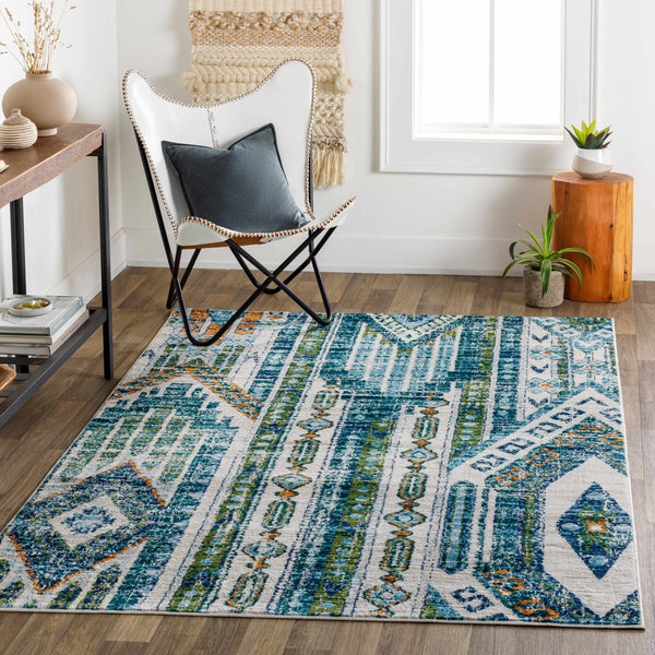 Winthrop Green/Blue Southwestern Rug - Clearance (FSA)