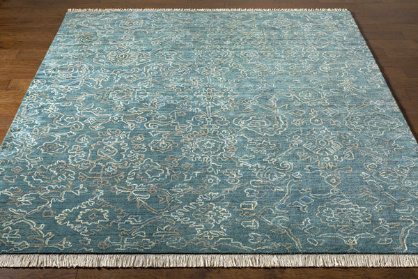 Hinkle Teal Premium Wool Carpet - Clearance