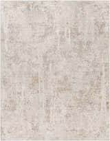 Close-up of the textured Windale rug. Abstract design in shades of off-white, gray, and mustard. Contemporary style. Design-Rectangle-71010