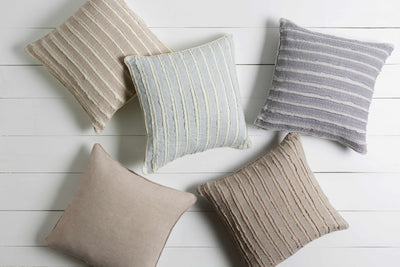 Beckingham Cream Striped Throw Pillow - Clearance