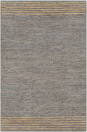 Wollert Gray Leather&Jute Rug - Clearance