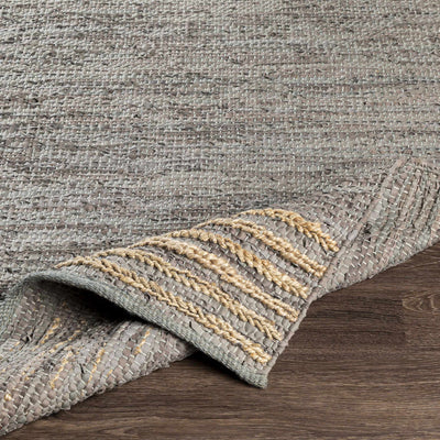 Wollert Gray Leather&Jute Rug - Clearance