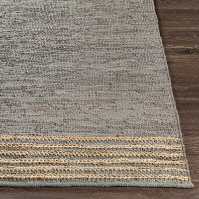 Wollert Gray Leather&Jute Rug - Clearance