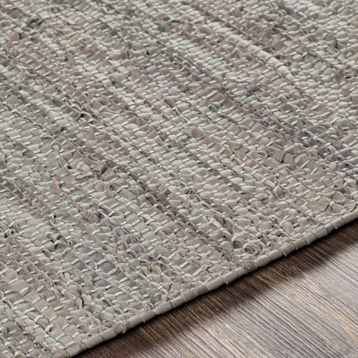 Wollert Gray Leather&Jute Rug - Clearance