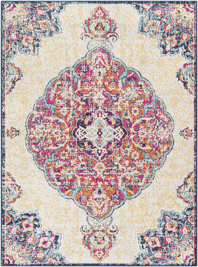 Woorim Magenta & Cream Area Rug - Clearance