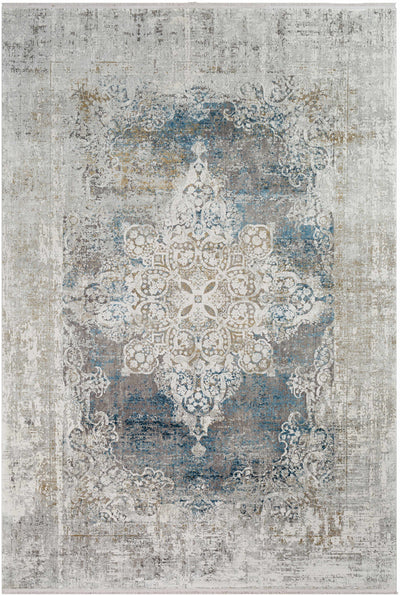 Calion Distressed Blue Luxury Area Rug