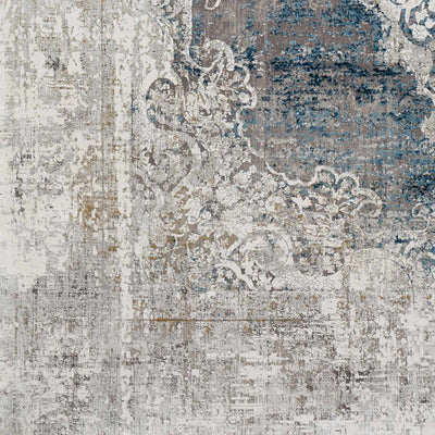 Calion Distressed Blue Luxury Area Rug