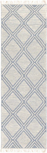 Wausa Denim Trellis on Cream Cotton/wool  Rug - Clearance