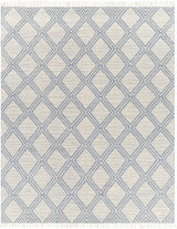 Wausa Denim Trellis on Cream Cotton/wool  Rug - Clearance