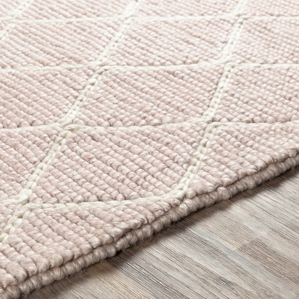 Riceville Pink Trellis Wool&Viscose Rug - Clearance