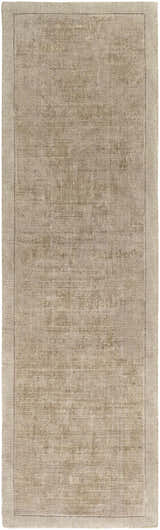 Close-up of the hand-loomed Westbend Area Rug in taupe. Solid and striped design with a subtle texture. Design-Runner-38