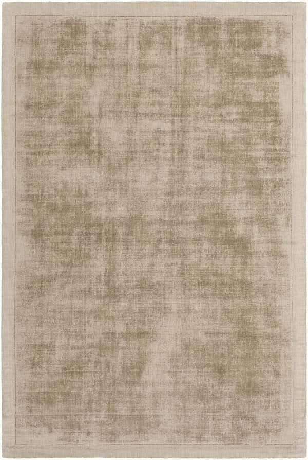 Close-up of the hand-loomed Westbend Area Rug in taupe, featuring a subtle striped pattern and soft viscose texture. Design-Rectangle-576