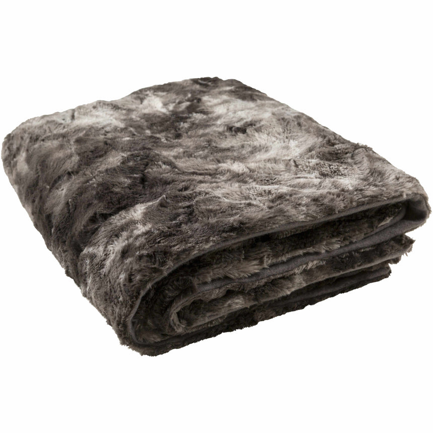 Black Faux Fur Throw Blanket