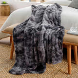 Black Faux Fur Throw Blanket