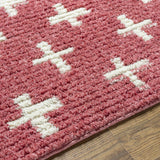 Anda White Cross on Red Plush Rug - Clearance