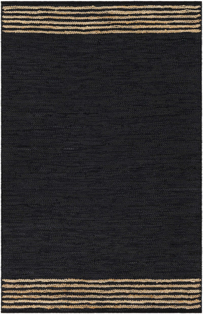 Withernsea Black Leather Rug - Clearance