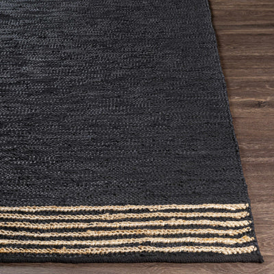 Withernsea Black Leather Rug - Clearance