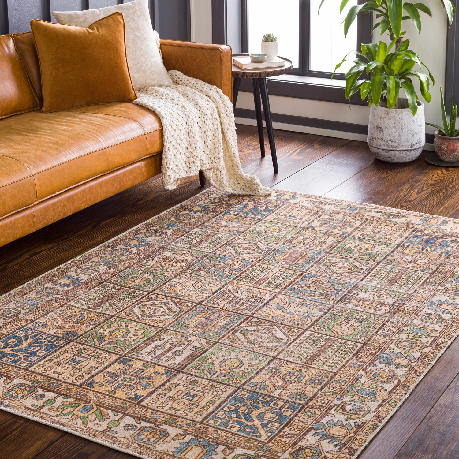Watermount Washable Aztec Style Area Rug - Clearance
