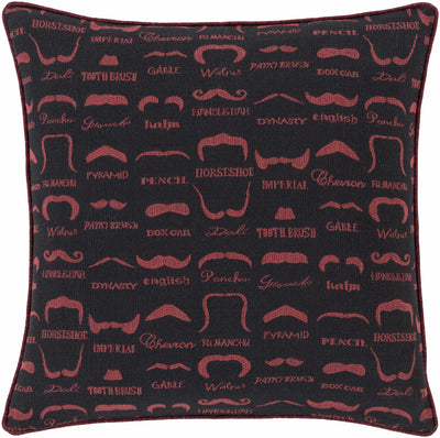 Mustaches Black Throw Pillow - Clearance