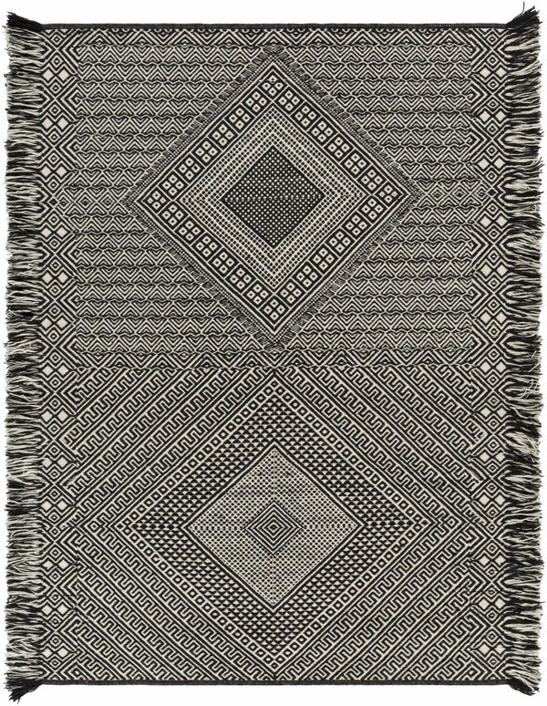 Wundowie Black&Ivory Diamond Wool Rug - Clearance