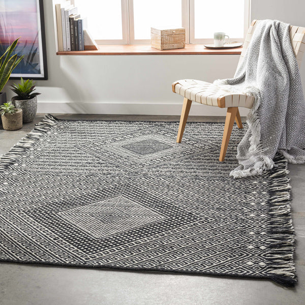 Wundowie Black&Ivory Diamond Wool Rug - Clearance