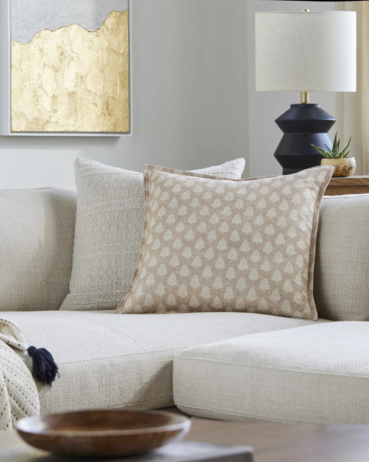 Adonia Tan Throw Pillow