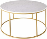 Taminango White Marble Gold Frame Coffee Table