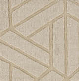 Close-up of the ivory Yale Area Rug, a hand-loomed wool runner with a contemporary geometric design. Texture