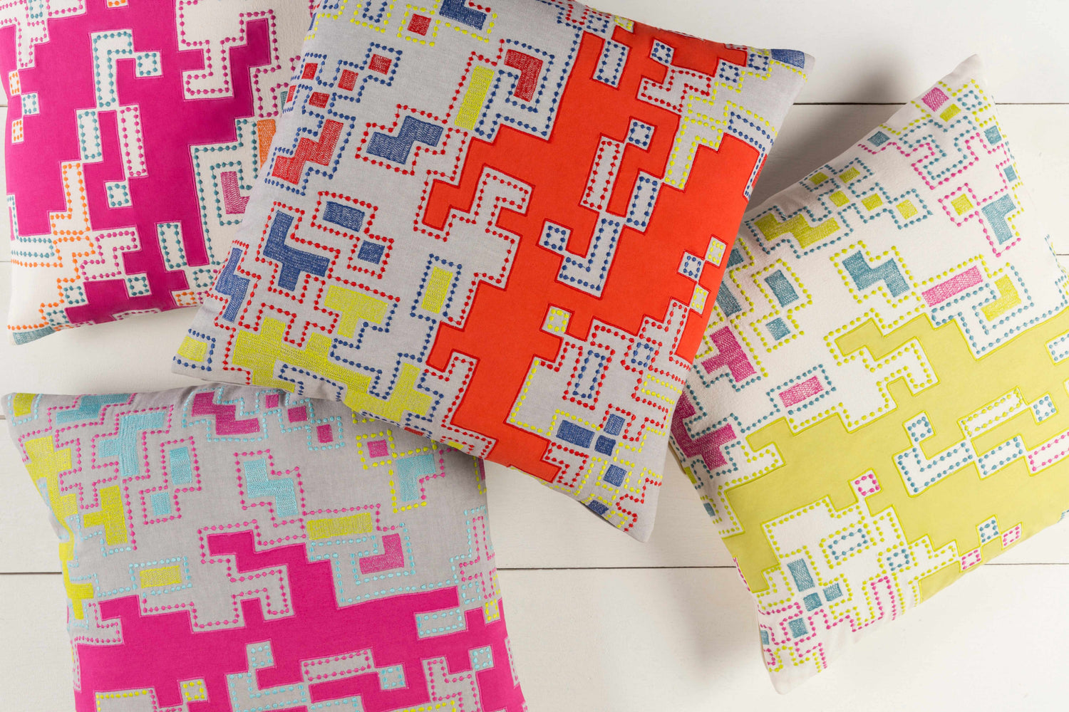 Yaxley Magenta Abstract Pattern Accent Pillow - Clearance