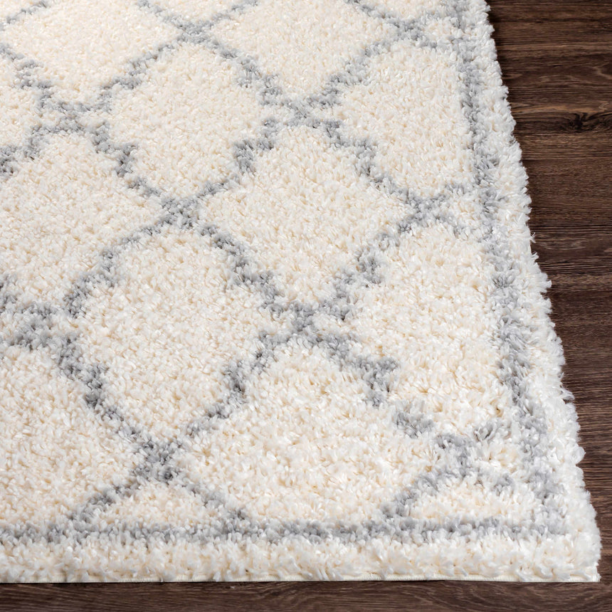 Yelverton Off-White Trellis Plush Area Rug - Clearance