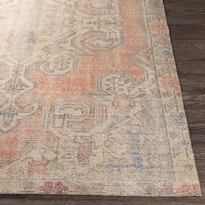 Yetminster Traditional Distressed Peach Rug - Clearance