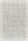 Close-up of the Yates White Grid Wool Area Rug featuring a hand-tufted, contemporary grid pattern. Design-Rectangle-576