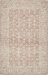 Close-up of the Yadid Brown Wool Area Rug featuring a traditional, floral-inspired pattern in tan and pearl hues. Design-Rectangle-576