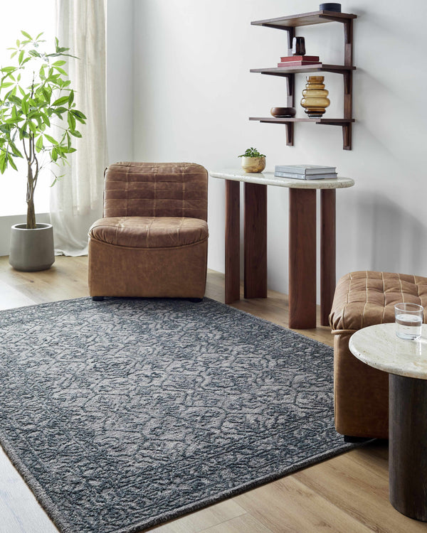 Yadid Black Wool Area Rug