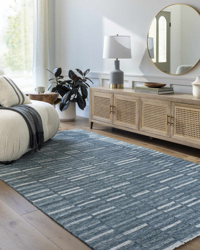 Uheri Blue Checkered Area Rug