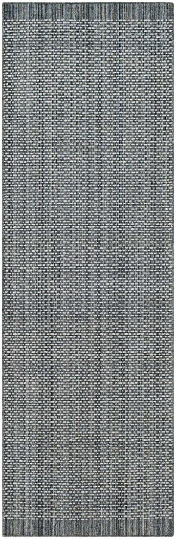 Close-up of a hand loomed light gray area rug showing woven texture and subtle charcoal and cream color variations. Design-Runner-268