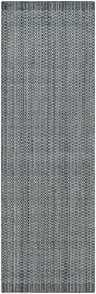 Close-up of a hand loomed light gray area rug showing woven texture and subtle charcoal and cream color variations. Design-Runner-268