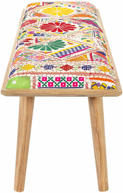 Yook Vibrant Patchwork Wooden Bench