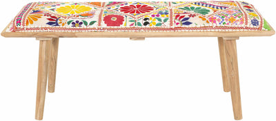 Yook Vibrant Patchwork Wooden Bench