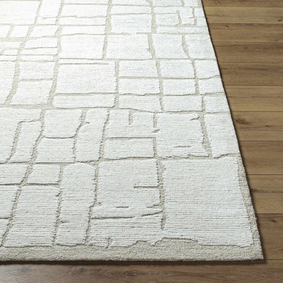 Yetty Silver Grid Wool Rug