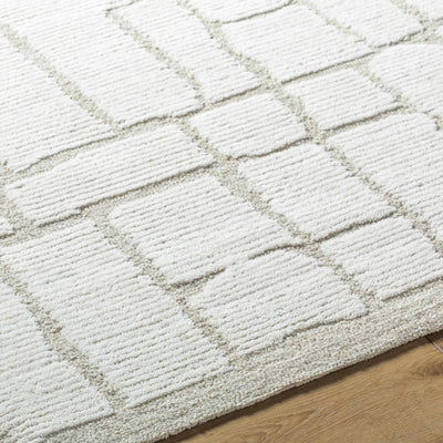 Yetty Silver Grid Wool Rug