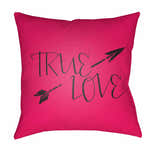 True Love Pink & Black Outdoor Throw Pillow