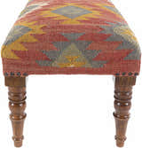 Yunak Rustic Geometric Tapestry Bench