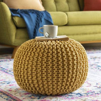 Yablanitsa Orange Knitted Pouf