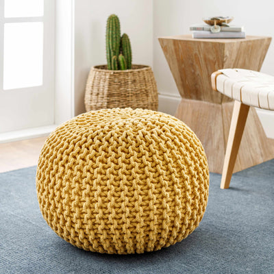 Yablanitsa Orange Knitted Pouf