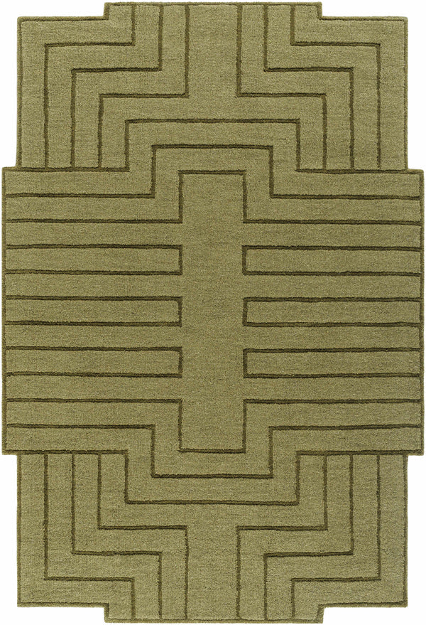 Yavor Green Geometric Area Rug