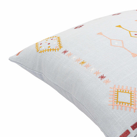 Zada White Geometric Pattern Throw Pillow - Clearance
