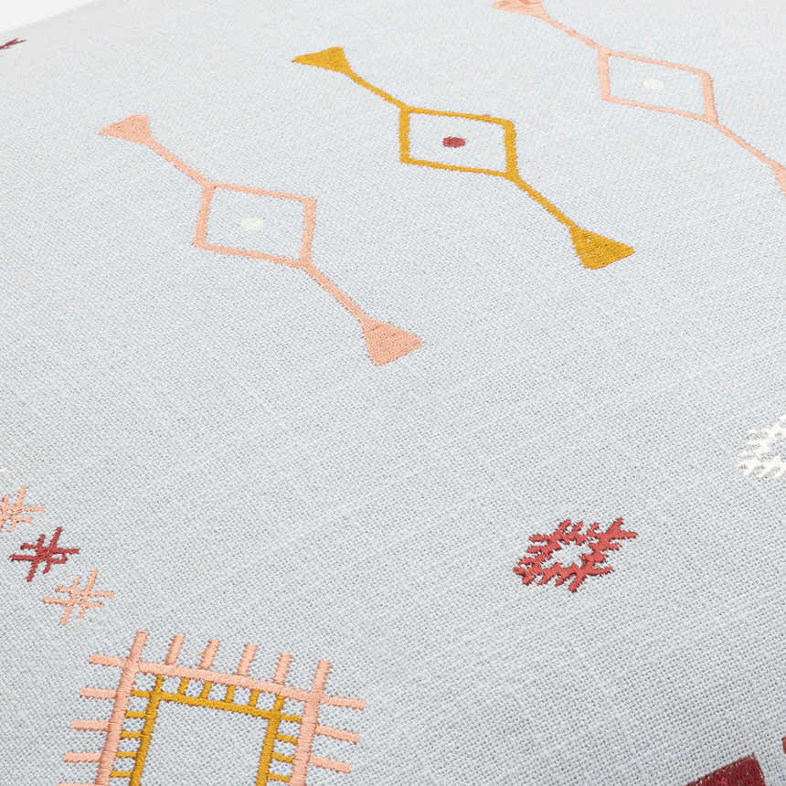 Zada White Geometric Pattern Throw Pillow - Clearance