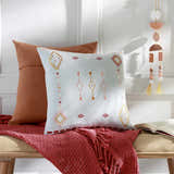 Zada White Geometric Pattern Throw Pillow - Clearance