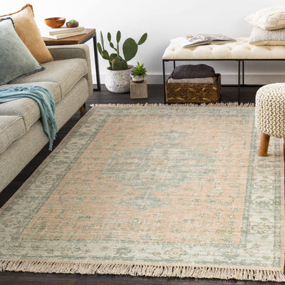 Clearbrook Distressed Camel/Sage Cotton Rug - Clearance